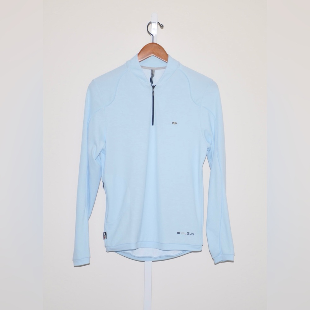 Assos Men's Blue Zip Athletic Cycling Pull Over Long Sleeve Top Medium M